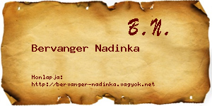 Bervanger Nadinka névjegykártya